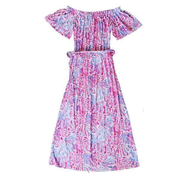 Lilly Pulitzer MORIAH Midi Maxi Dress Raz Berry Sea You Soon Lilac Pink Small - Picture 10 of 10